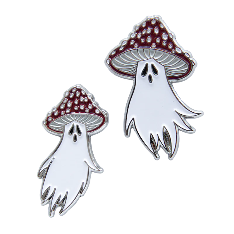 Ghost Mushroom Enamel Pin Set