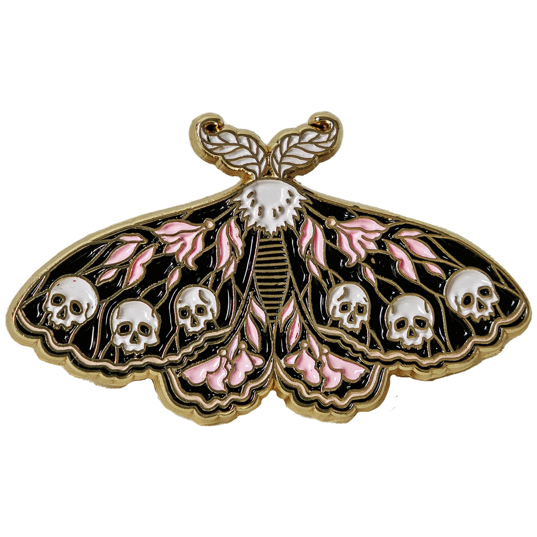 Moth & Skulls Enamel Pin