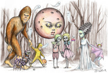 Load image into Gallery viewer, The Misfit Gang- Trick or Treat - postcard - 4 x 6&quot; by Marybel Martin
