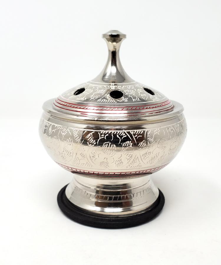 Brass Charcoal Resin Burner w/ coaster & lid