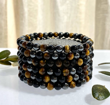 Load image into Gallery viewer, Protection Bracelets 6mm (Tiger Eye, Black Onyx, and Hematite)
