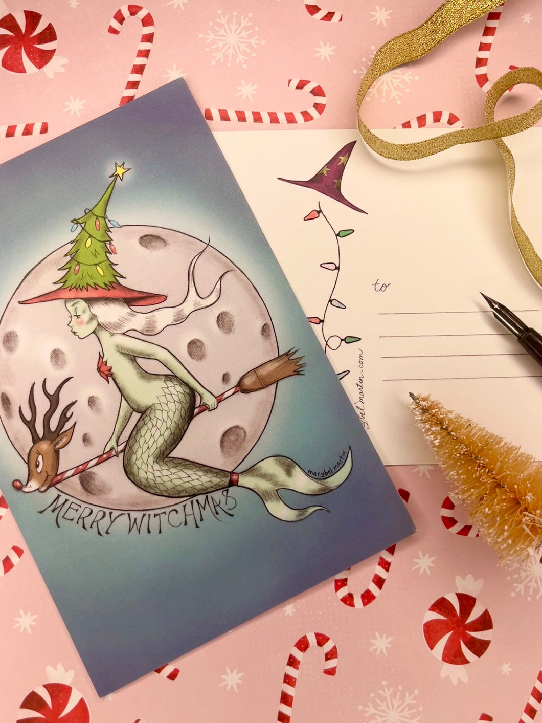 Merry Witchmas! postcard by Marybel Martin 4 x 6