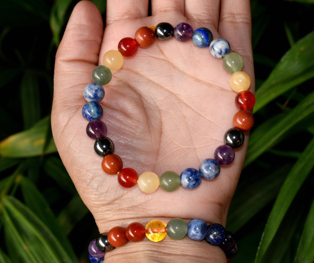 7 Chakra w/ hematite Bracelet