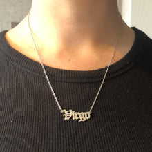 Load image into Gallery viewer, Old English Zodiac Sign Necklace
