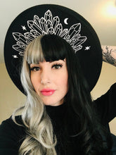Load image into Gallery viewer, Vegan Felt Hat - XL Brim - Moonlight Crystals
