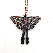 Load image into Gallery viewer, Labradorite Luna Moth Necklace
