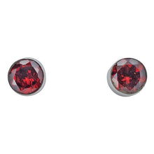 Load image into Gallery viewer, Faceted Garnet Sterling Silver Stud Earrings
