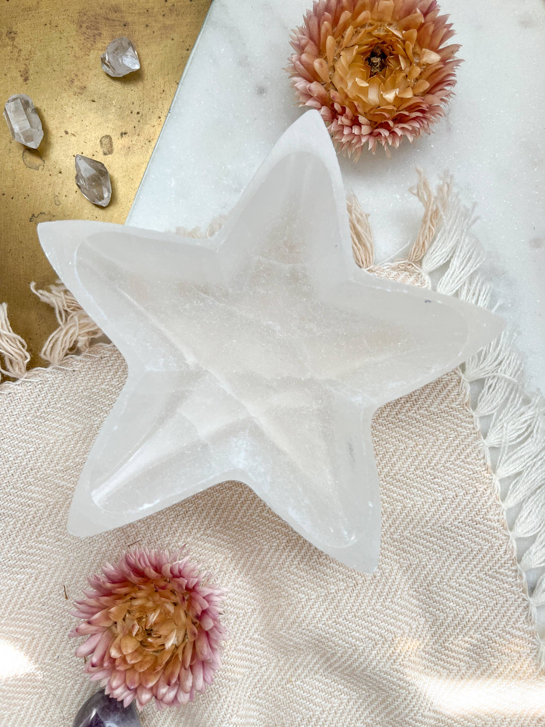 Selenite Star Bowl