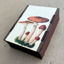 Load image into Gallery viewer, Wooden Matchbox • Mushroom Cluster
