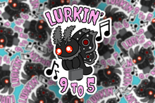 Load image into Gallery viewer, Kawaii Mothman Sticker - Lurkin 9 to 5 Pastel Goth
