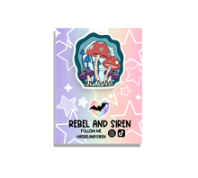 Load image into Gallery viewer, Retro Mushrooms Magnetic Bookmark
