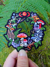 Load image into Gallery viewer, Mushroom Fairy Ring - Embroidered Patch Witchy PNW Bee Frog
