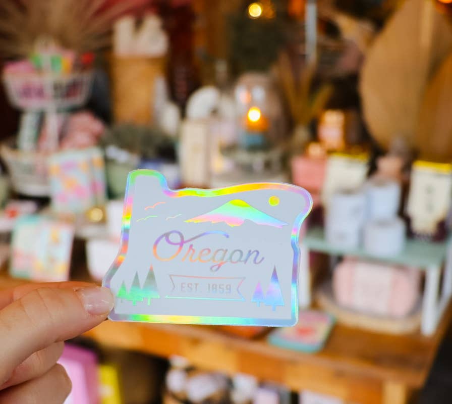Holographic Oregon Sticker