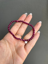 Load image into Gallery viewer, Ruby Faceted Beaded Crystal Bracelet
