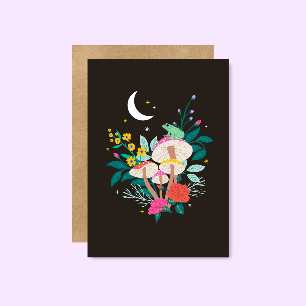 Nighttime Fungi Greeting Card