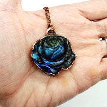 Load image into Gallery viewer, Labradorite Carved Rose Necklace
