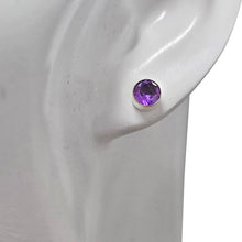 Load image into Gallery viewer, Faceted Amethyst Sterling Silver Stud Earrings
