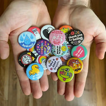 Load image into Gallery viewer, Wokeface Pinback Buttons - Medium size
