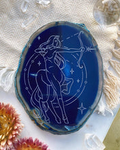 Load image into Gallery viewer, Sagittarius Zodiac Symbol Agate Slices Astrology
