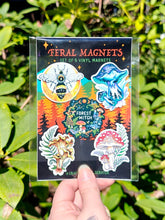 Load image into Gallery viewer, Mushroom Magnet Set - Feral Forest Witch Chanterelle Amanita
