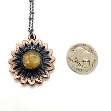 Load image into Gallery viewer, Smoky Citrine Flower Pendant Necklace
