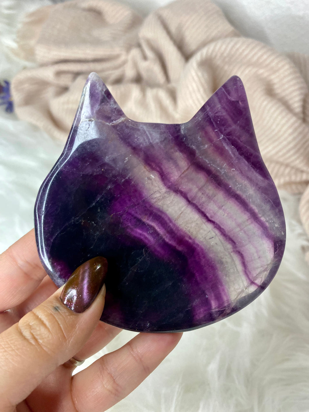 Rainbow Fluorite Cat Bowl