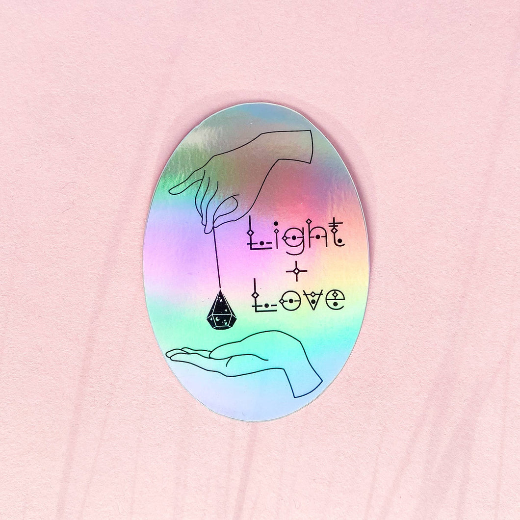 Holographic Love and Light Sticker