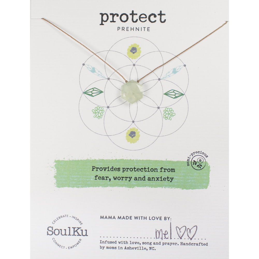 Prehnite Sacred Geometry Necklace - Protect