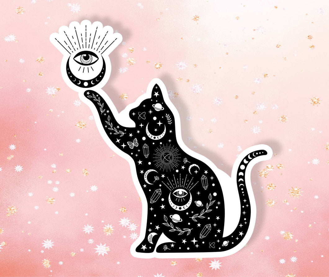 Cat Evil Eye Moon Sticker
