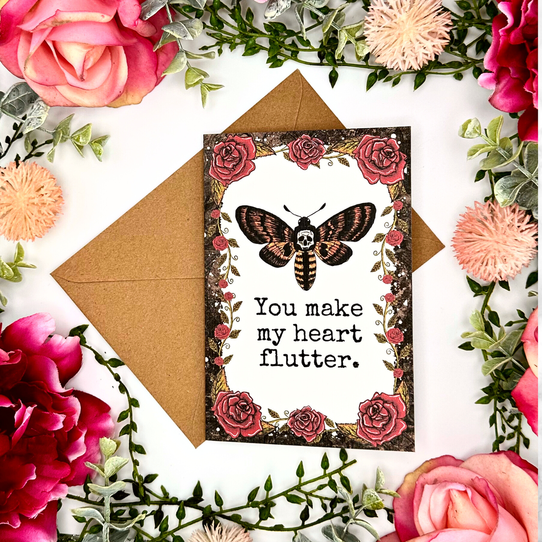 Valentine's Day Moth Card