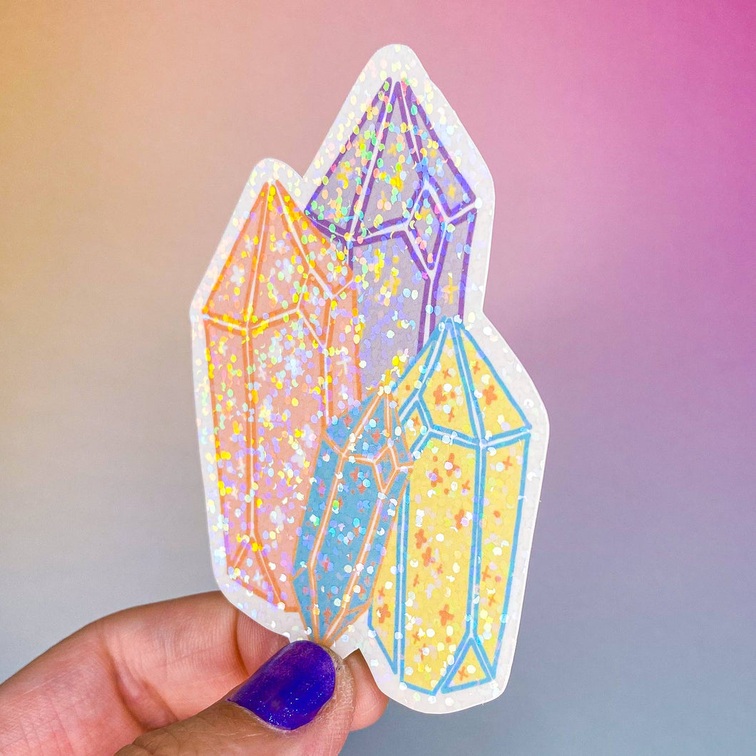 Holographic Glitter Crystals Sticker