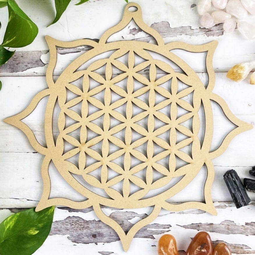 Crystal Grid - Flower of Life and Lotus Design