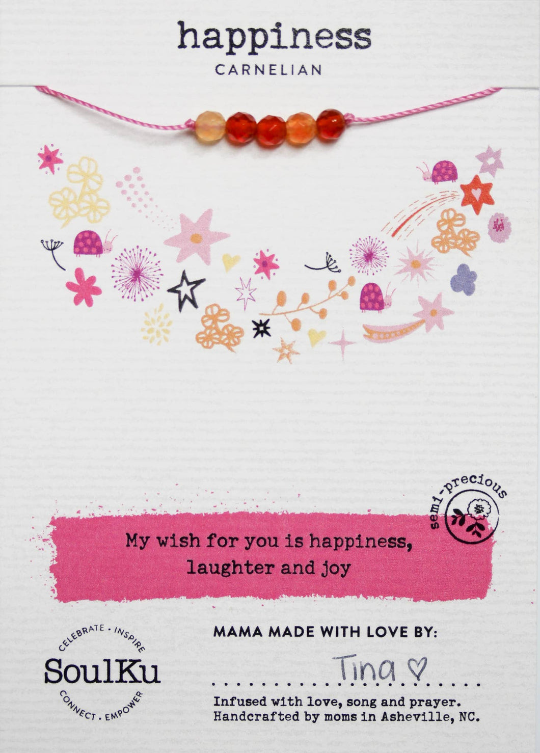 Little Wishes Kids Necklace Carnelian for Happiness