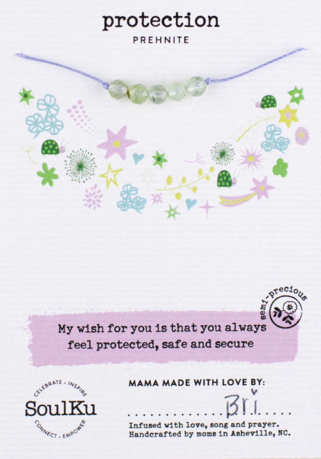 Prehnite Little Wishes Kids Necklace for Protection