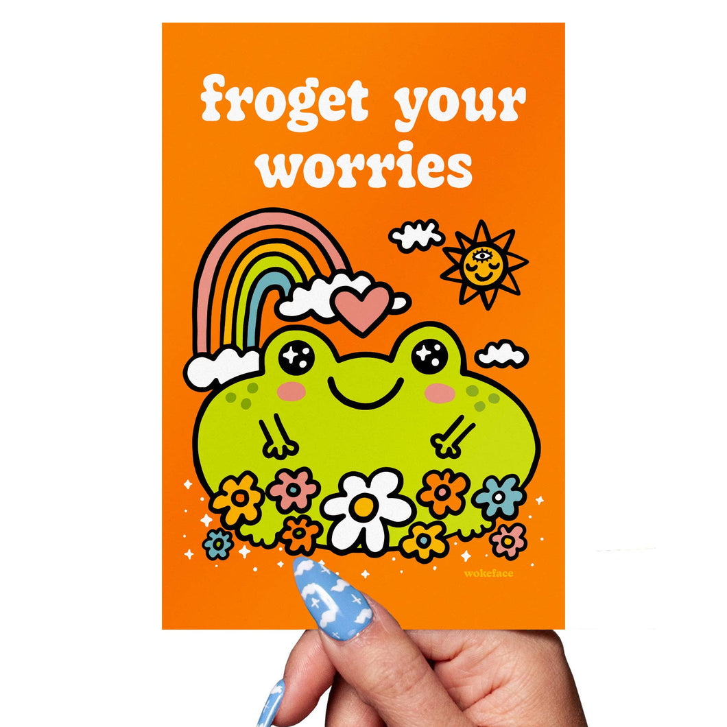 Postcard - Froget Your Worries Frog
