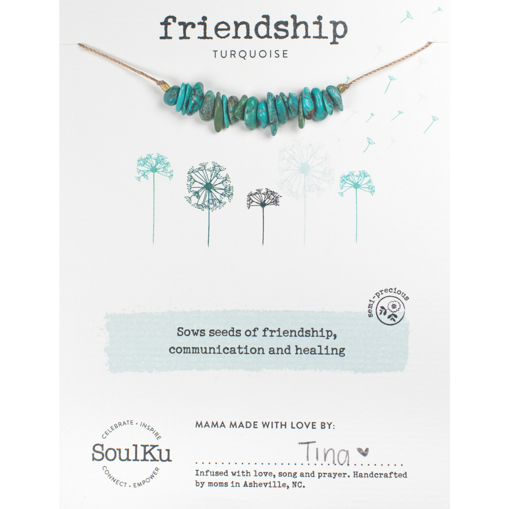 Turquoise Seed Necklace for Friendship