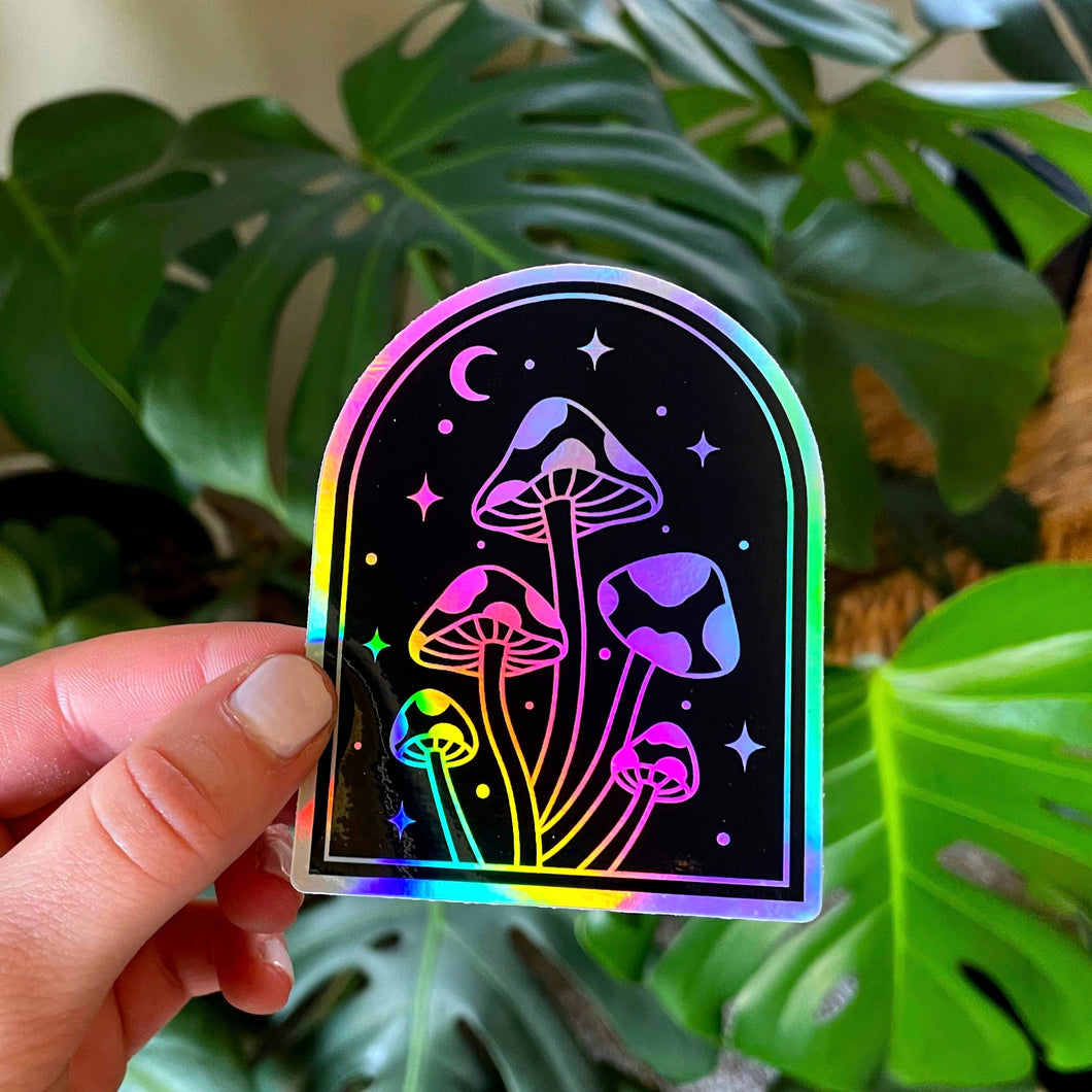 Holographic Mushroom Sticker