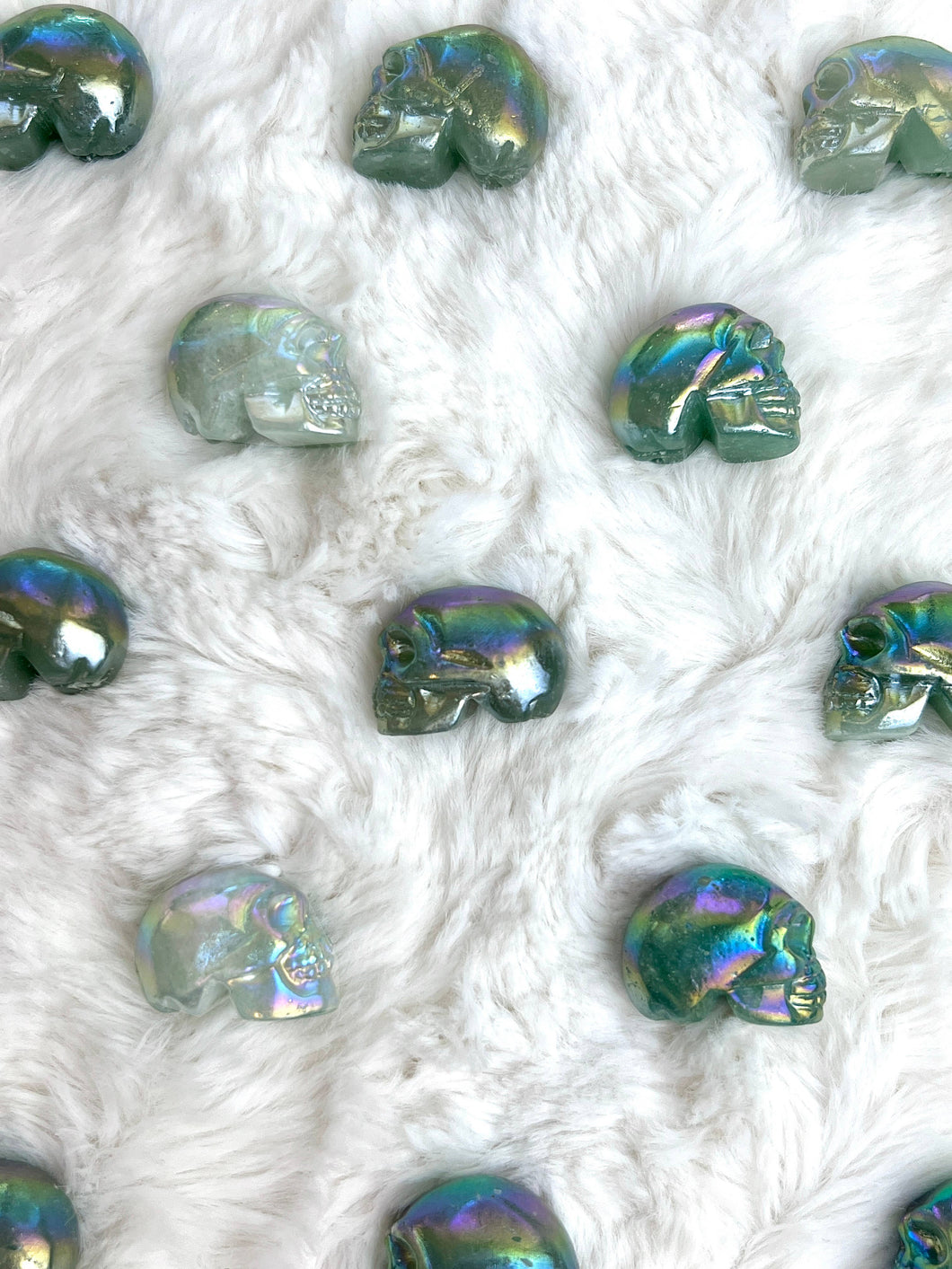 Green Aventurine Angel Aura Mini Skulls