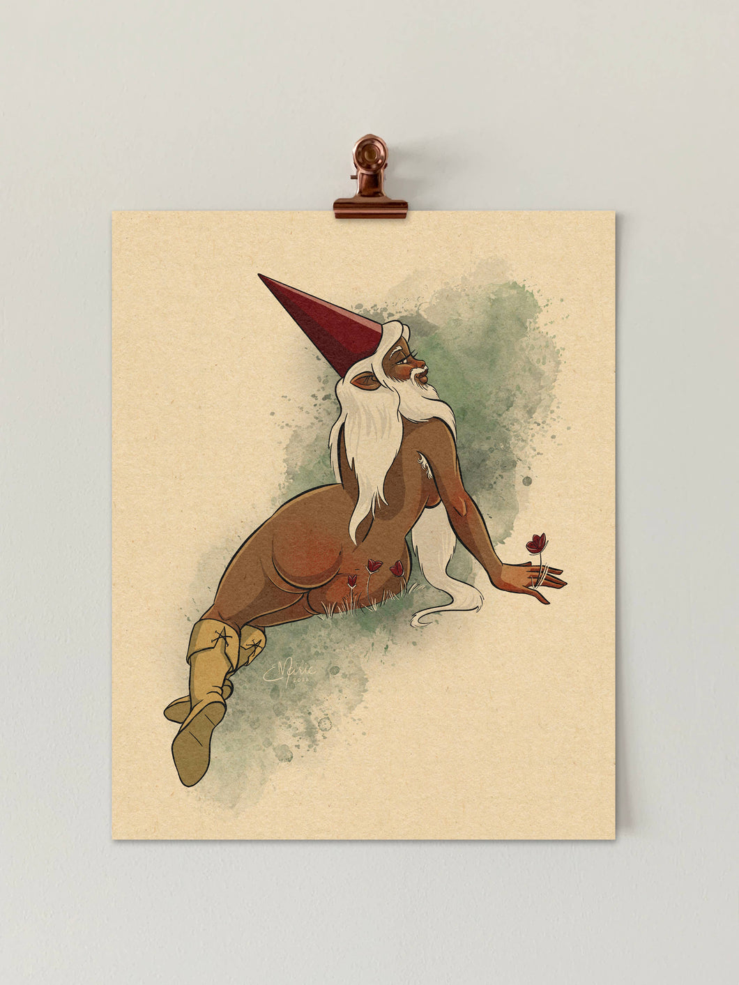 Gnome Pinup 8x10 Art Print