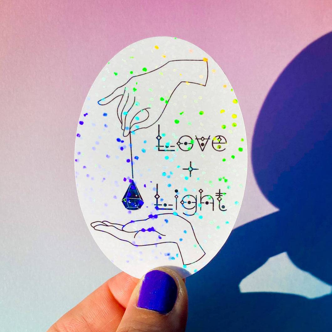 Holographic Glitter Love & Light Sticker