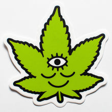 Load image into Gallery viewer, Tokeface Cannabis Leaf Sticker
