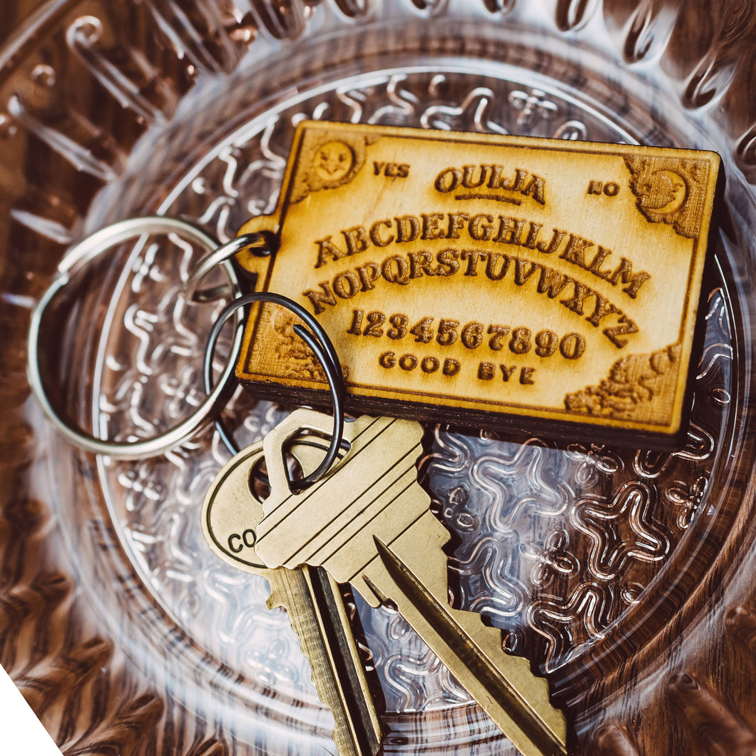 Ouija Board Wooden Keychain