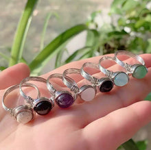 Load image into Gallery viewer, Wire Wrapped Crystal Rings - Silver

