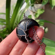 Load image into Gallery viewer, Crescent Moon Tree of Life Wire Wrapped Pendant
