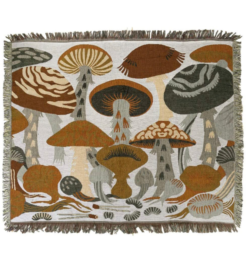 Mushroom Blanket/Tapestry Reversible