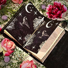 Load image into Gallery viewer, Burlap Book of Shadows - Raven/Moon
