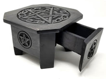 Load image into Gallery viewer, Pentagram Wooden Altar Table with Drawer
