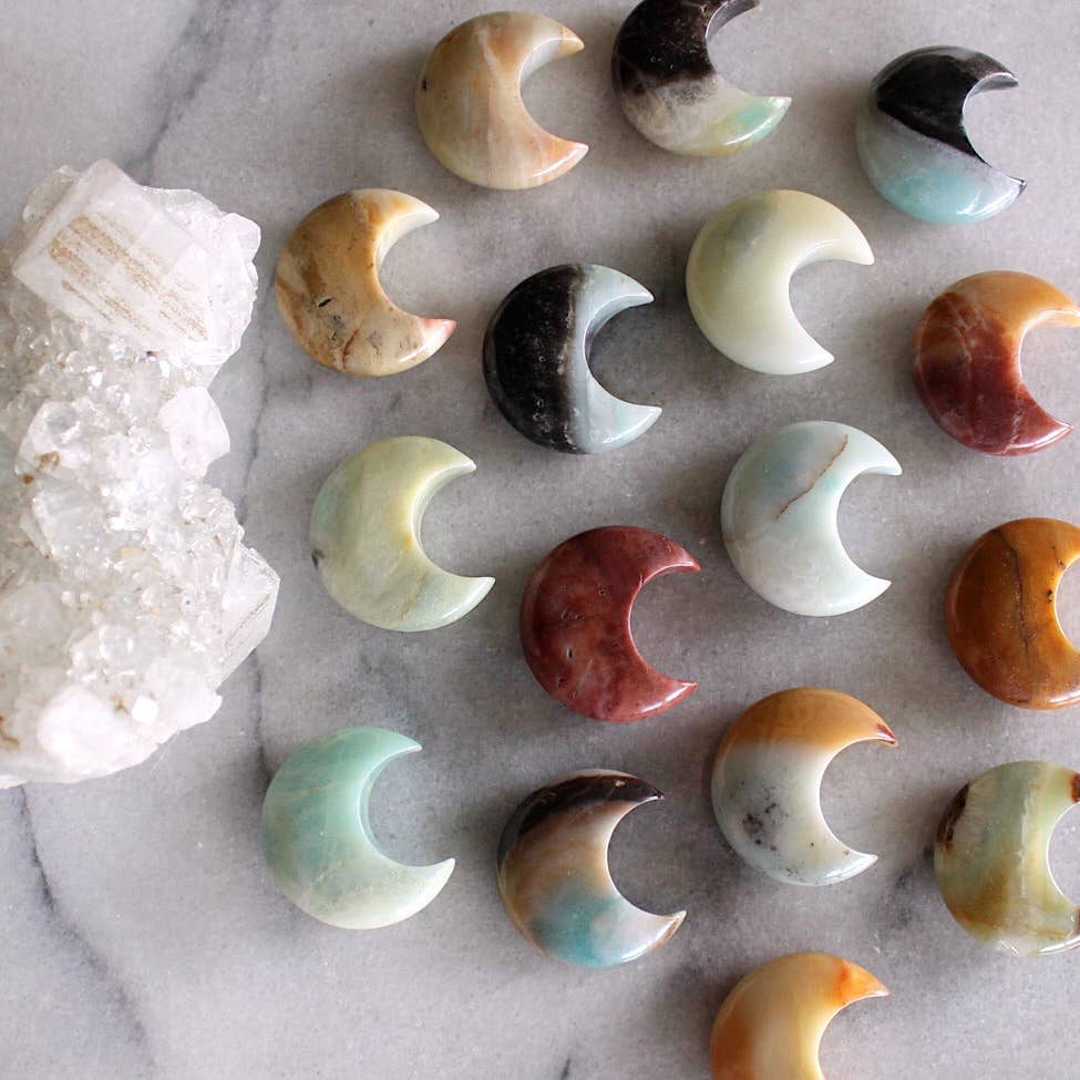 Small Crystal Carved Moons