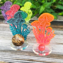 Load image into Gallery viewer, Mushroom &amp; Crystal Acrylic Sphere Stand
