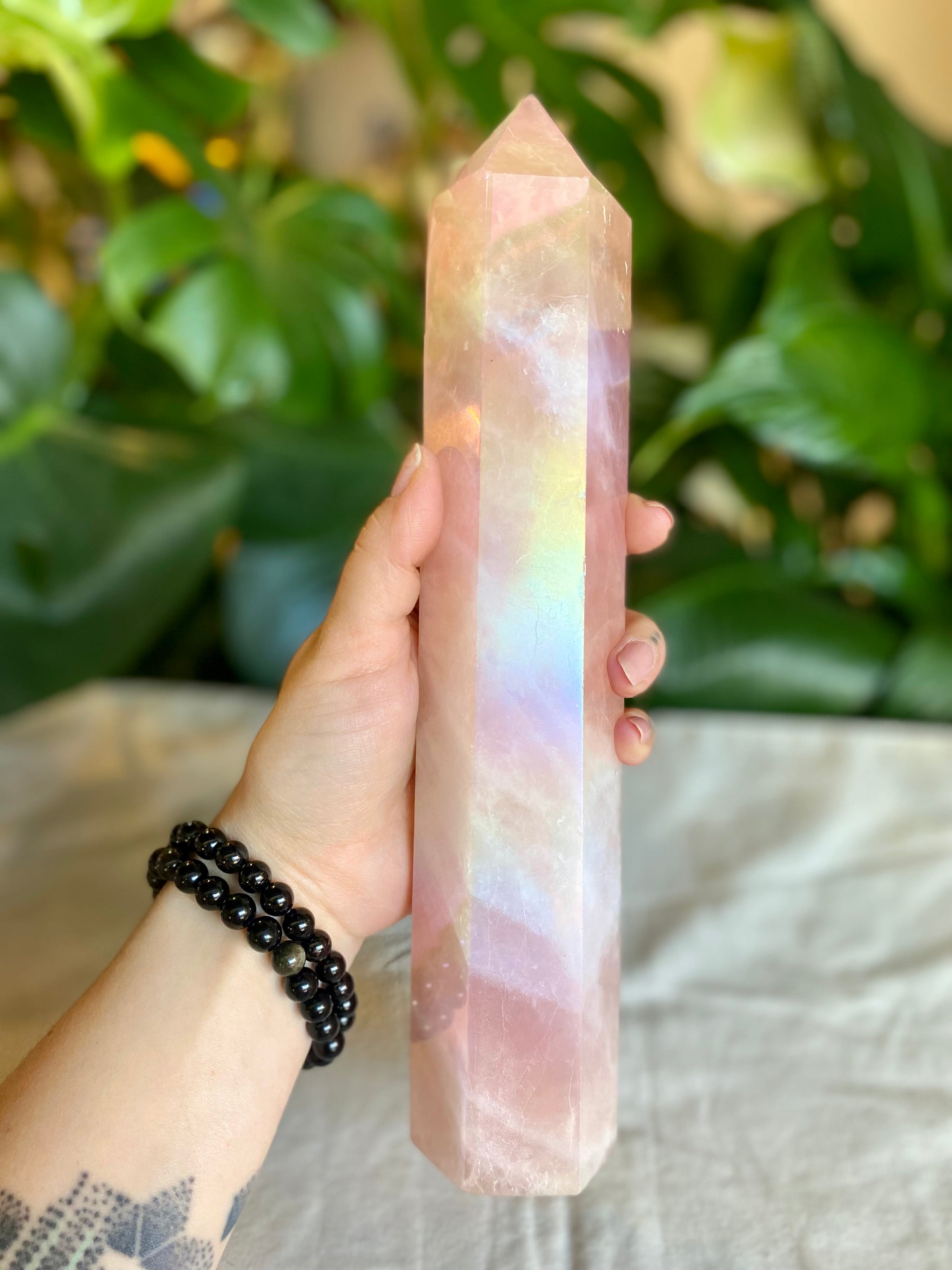 Pink Angel popular Aura Quartz Tower